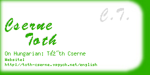 cserne toth business card